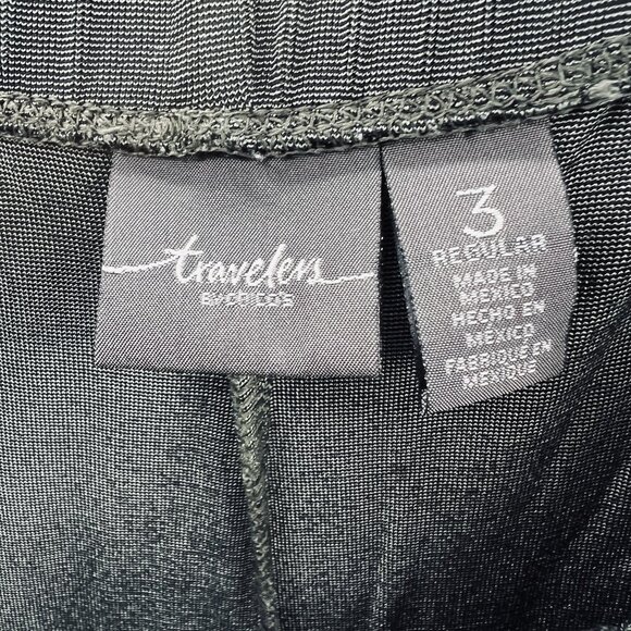 Chicos Travelers Pants Womens 3 Gray Pull On Wide Leg Stretch Lounge Slinky‎ - Picture 3 of 10